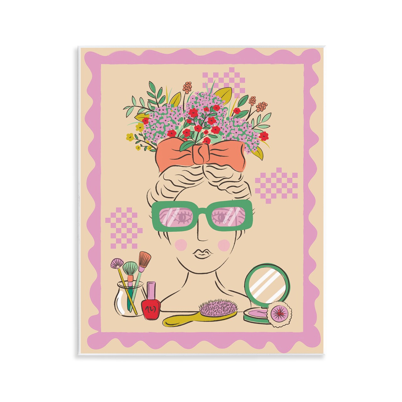 Stupell Industries Makeup & Fashion Boudoir Wall Plaque Art Design by Lisa Perry Whitebutton